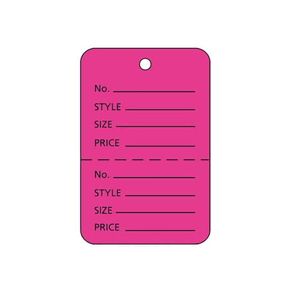 SSWBasics Retail Price Tag - Flamingo Pink - Unstrung - 1¾” W x 1⅞”H - Box of 1000-