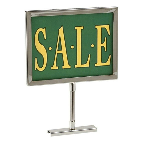 Retail Rack Chrome Frame Magnetic Base Sign Holder, 5" x 7" Card Display, 9.5" H - 20 Pack