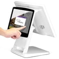 thumbnail image 1 of Retail and Restaurant POS Terminal Machine for Small Business, Point of Sale Cash Register with Windows 11 Professional, 15.6” & 11.6" Dual Touch Screen, White, Hardware Only, 1 of 7