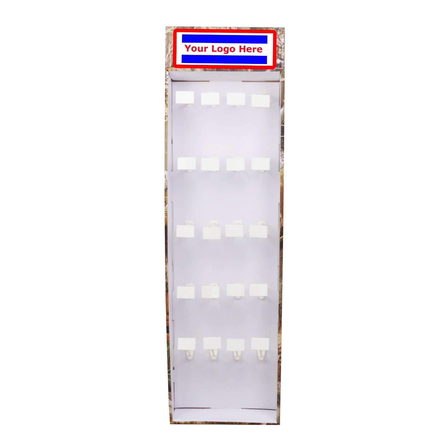 Retail Standing Display Rack, Single Sided Cardboard Tower with 20 Peg ...