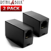 RetailAndBulk (2-Pack) Telephone Line Coupler RJ11 Female to Female 6P4C