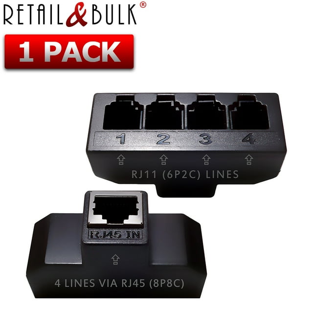 RetailAndBulk 4 Telephone Line One RJ45 Jack to