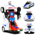 thumbnail image 1 of Retailery 2-In-1 Robot Toy Police Car Transformer Robot With Lights And Sounds, 1 of 5
