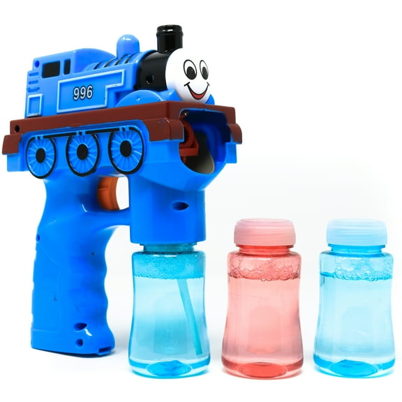 Retailery Train Bubble Gun Blaster, LED's, Train Sound, Battery Operated, Blue