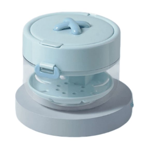 Retainer Bath Box With Drain Tray Portable Cleaning Cup Aligner Storage Case For R Braces Denture Mouthguards(Light Blue-8.5Cm)