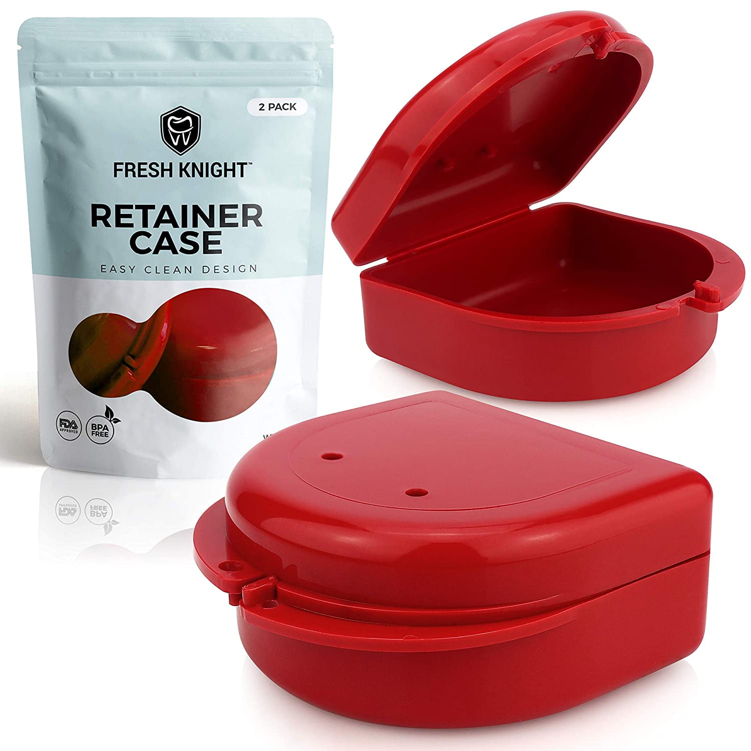 Retainer Case (2 Pack). Retainer Case with Vent Holes. Perfect Denture