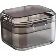 Retainer Case Denture Bath Case, Retainer Cleaner Case with Lid, Denture Cup for Partial Dentures, Mouth Guard&Braces,Denture Soaking Container Case for Travel