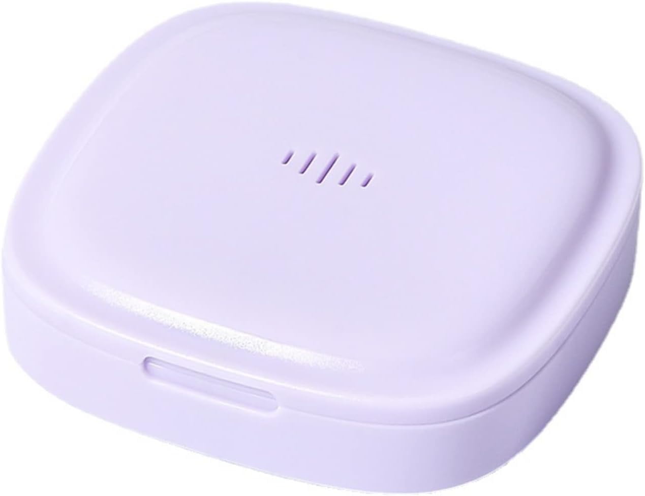 Retainer Case,Denture Case,Mouth Guard Case Dental Storage Container with Vent Holes Portable Retainer Holder Box for Travel (Purple,1pcs)