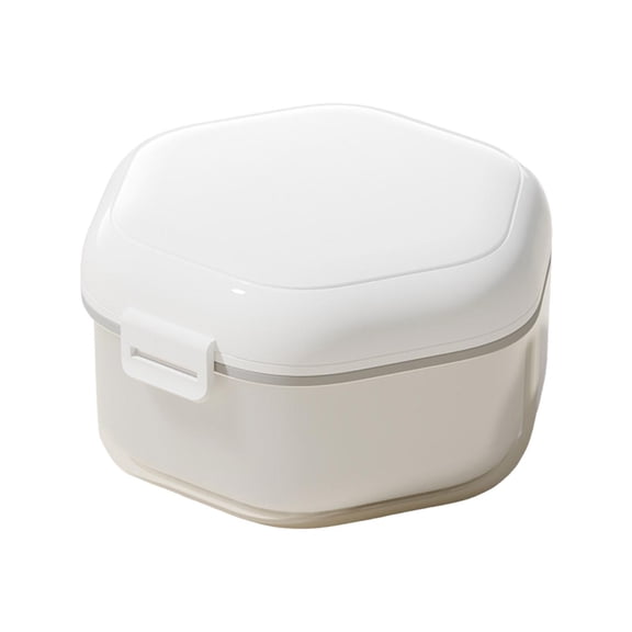 Retainer Case Invisible Braces Storage Box - Portable ABS Denture Cleaning Box for Orthodontic Appliances, Travel-Friendly 2-in-1 Case with Soaking Container