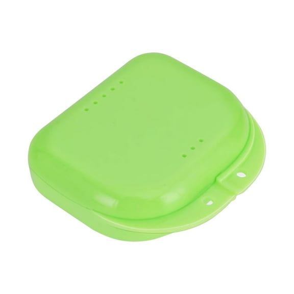 Retainer Case,Mouthguard Container With Vent Holes,Mouth Guard Case,Dental Storage Container,Denture Holder Box For Household,Travelling & Office,Easy To Carry,Green(3.15x3.15")(Green)