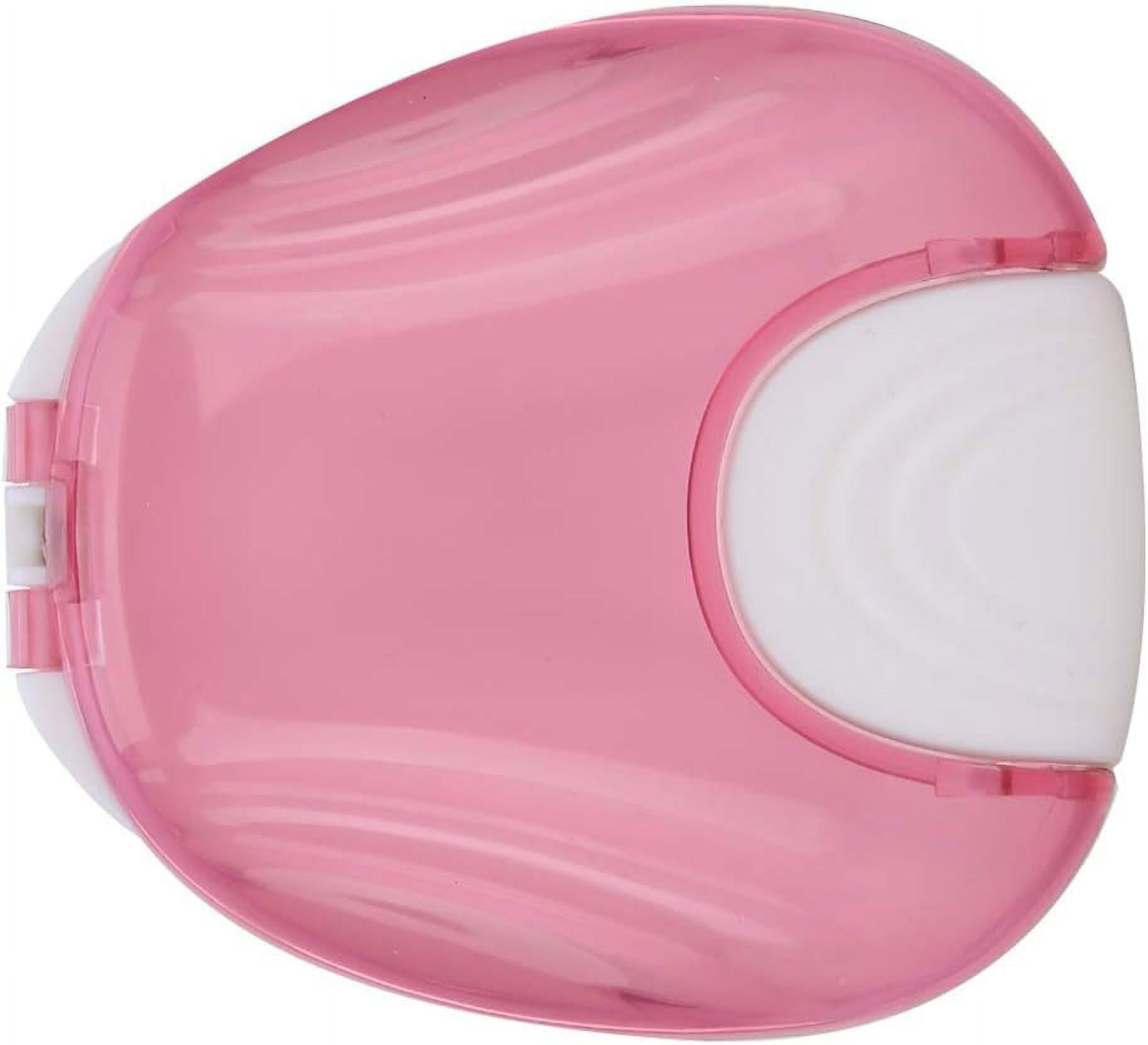 Retainer Case, Portable Large Retainer Cases for Orthodontic Retainer Mouth Guard and Denture Storage Tight Snap Lock Light and Easy (pink)