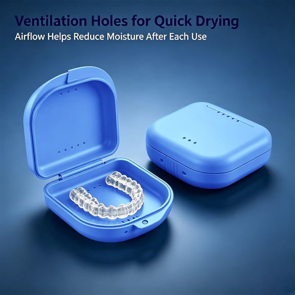 Retainer Case with Vent Holes,Heavy-Duty Orthodontic Mouth Guard Case,Plastic Unbreakable Dental Storage Container Plastic,Mouth Guard Holder with Snap Lock for Travel,Daily Use