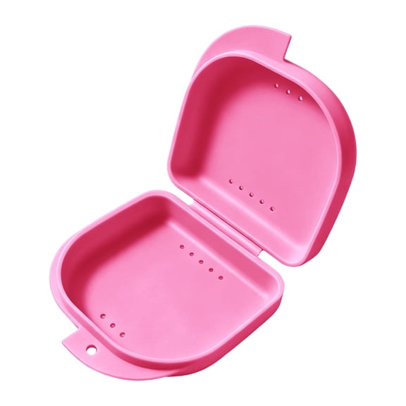 Retainer Case with Vent Holes, Orthodontic Mouth Guard Case, Dental Storage Container Plastic, Mouth Guard Holder with Snap Lock, Teeth Aligner Case for Molar Storage, 1Pack