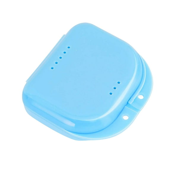 Retainer Case With Vent Holes Denture Box Mouthguard Container Mouthpiece Aligner Case With Hinged Lid Snaps For Travel Household