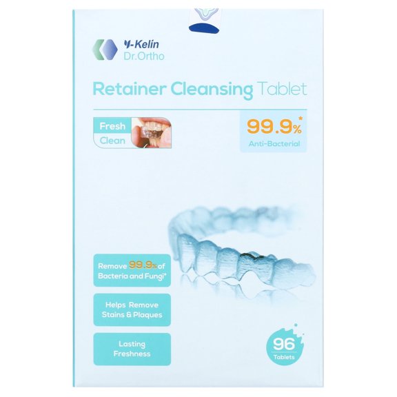 Retainer Cleaner 96 Tablets, Retainer & Denture Cleansing Tablets 3 Month Supply, Removes Stain, Plaque, Odor for Dentures, Retainers, Night Guards, Mouth Guard & Removable Dental Appliances