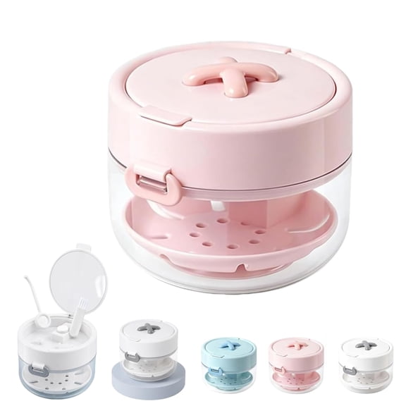 Retainer Cleaning Case, 2026 New All-In-One Retainer Storage Case With Leak Proof | Large Capacity Denture Bath Case With Mirror Cleaning Brush For Orthodontic And Denture Users (Pink)