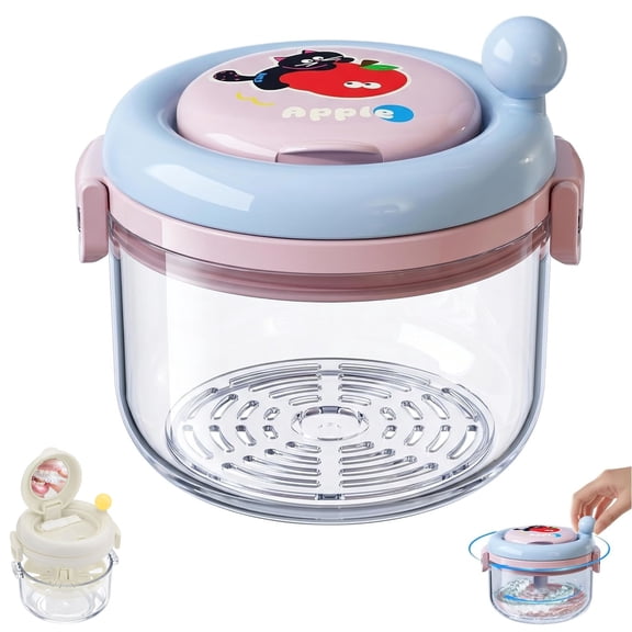 Retainer Cleaning Case, Leak-Proof Denture Case with Mirror & Brush, 2-in-1 Cleaning and Storage Travel Case with Strainer Basket for Dentures, Aligners