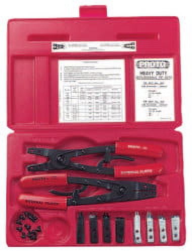 Retaining Ring Plier Set, 18 Piece , 0.108 in to 0.120 in Tip Size
