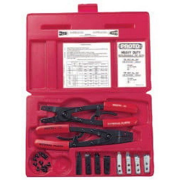 Retaining Ring Plier Set, 18 Piece , 0.108 in to 0.120 in Tip Size