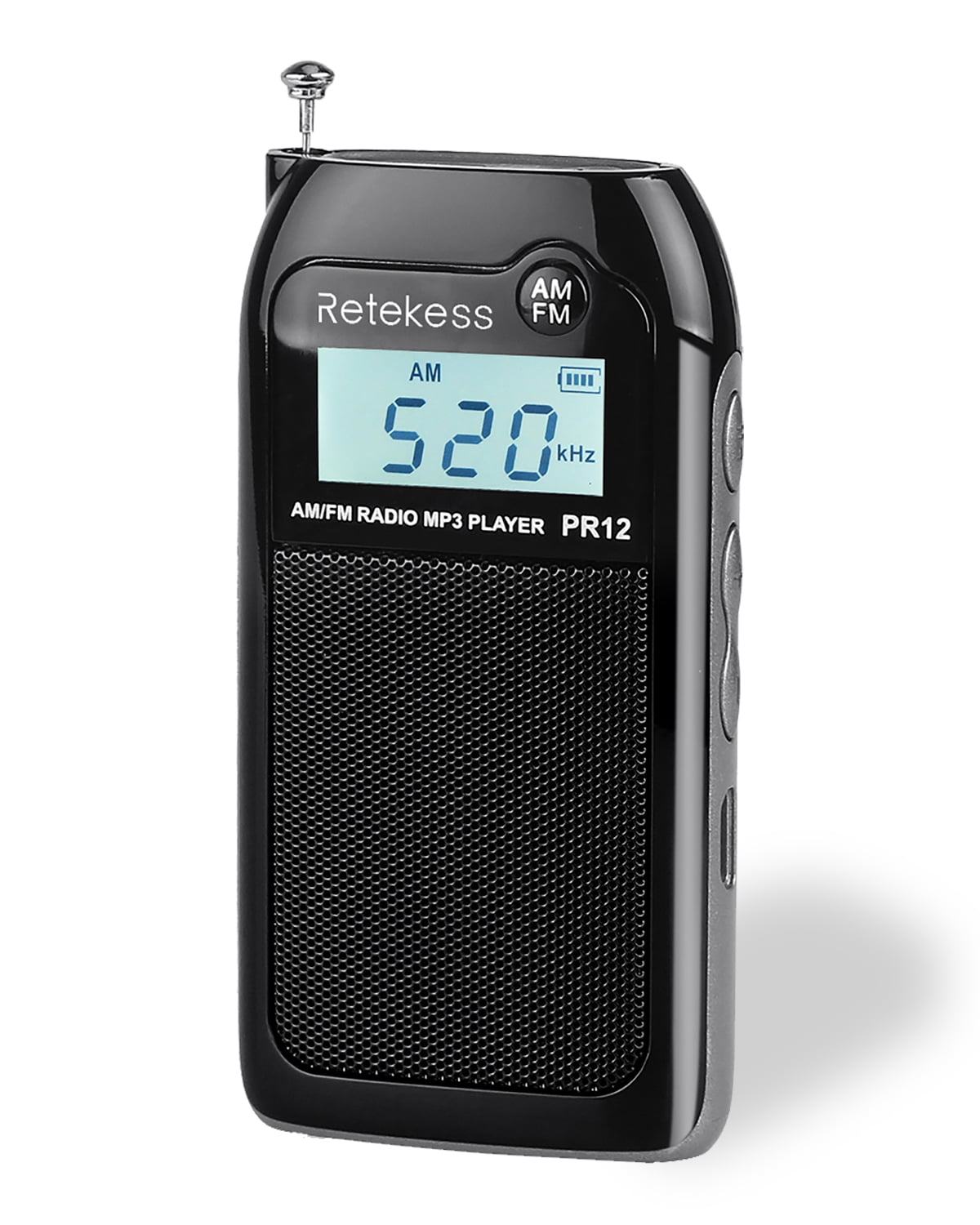 Retekess PR12 Portable Small Digital AM FM Radio with Battery, For