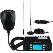 MB1 CB Radio[with CB Antenna],AM/FM CB Mobile Radio Bundle with Coaxial Cable, 40 Channel Base Station, Noise Reduction, RF Gain, 7 Colors LCD Display, Long Range CB Radio Kit for Truckers