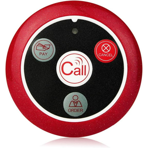 Retekess T117 Wireless Calling System 4 Key Call Button 1 Pcs Coaster Pager for T128 and T114 Restaurant Pager System