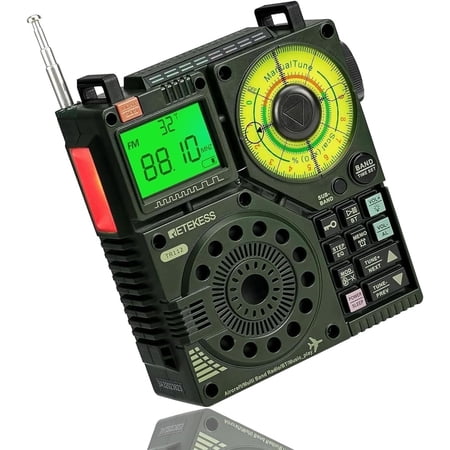 Retekess TR112 Portable Shortwave Radio, emergency radio,Multiband Radio Receiver, APP Control, AM FM SW AIR VHF WB Receiver with Bluetooth, TF, 6 EQ Modes, SOS, Clock