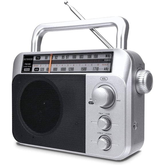 Retekess TR604 AM FM Radio, Portable Radios with Best Reception, AC or D Battery Powered Analog Radio, with Clear Dial and Large Knob, for Home