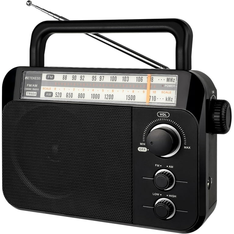 Retekess TR604 Portable Radio, AM FM Radio, Large Dial, Clear