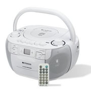 Retekess TR621 CD and Cassette Player Combo, Portable Boombox AM FM , MP3 Player Stereo Sound with Remote Control, USB, TF Port, for Family(White)