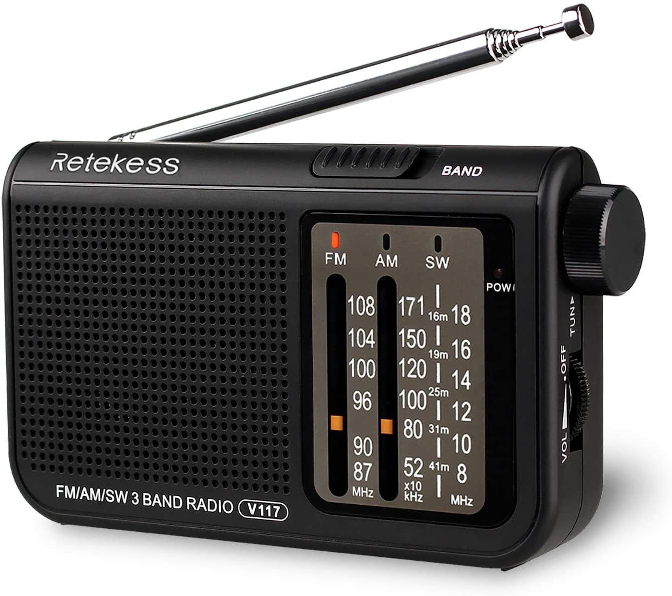 Retekess V115 Portable Am FM Radio with Shortwave Radio MP3 Player Digital