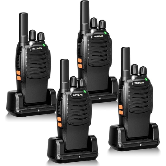 Retevis H-777 Walkie Talkies Rechargeable, 2 Way Radio Long Range, Handheld Two Way Radios for Adults, Short Antenna, LED Flashlight, Emergency Alarm, 16 Channel (4 Pack)