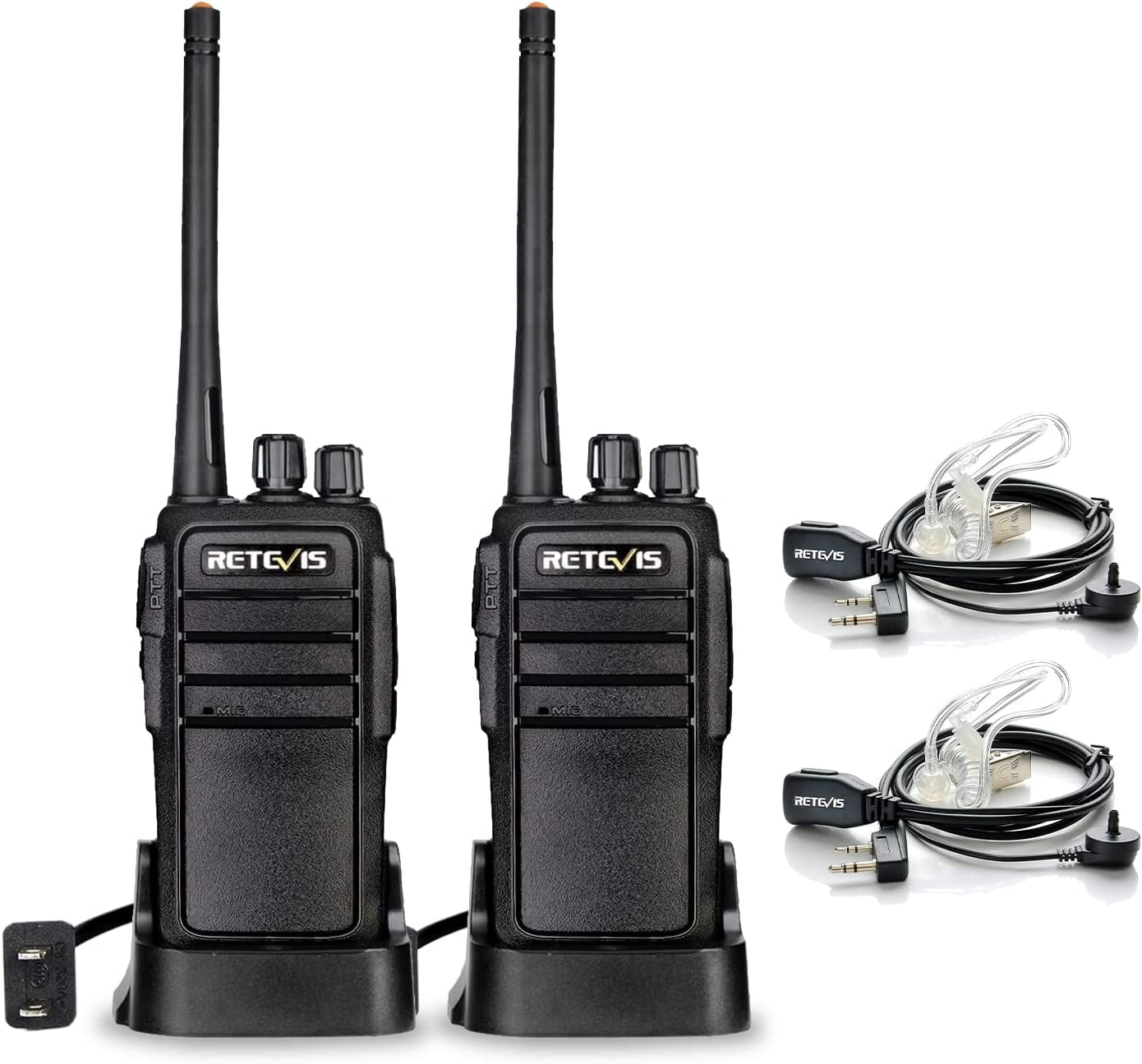 Retevis RT21 Walkie Talkies with Earpiece and Mic Set, Adults Long