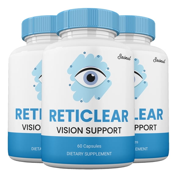 RetiClear Vision Capsules, RetiClear Pills for Vision, Clarity & Eye Health Supplement, High Potency (3 Pack)