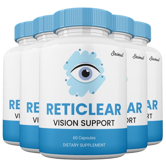 RetiClear Vision Capsules, RetiClear Pills for Vision, Clarity & Eye Health Supplement, High Potency (5 Pack)