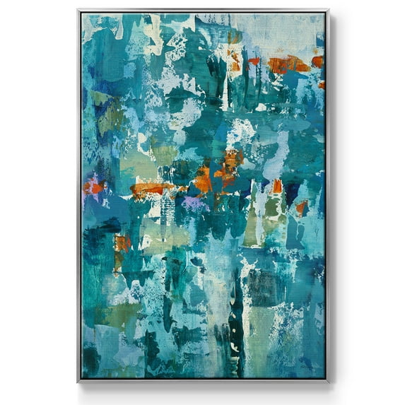 Reticent I Framed Premium Gallery Wrapped Canvas - Ready to Hang - 25 x 37 - Silver Floating Frame