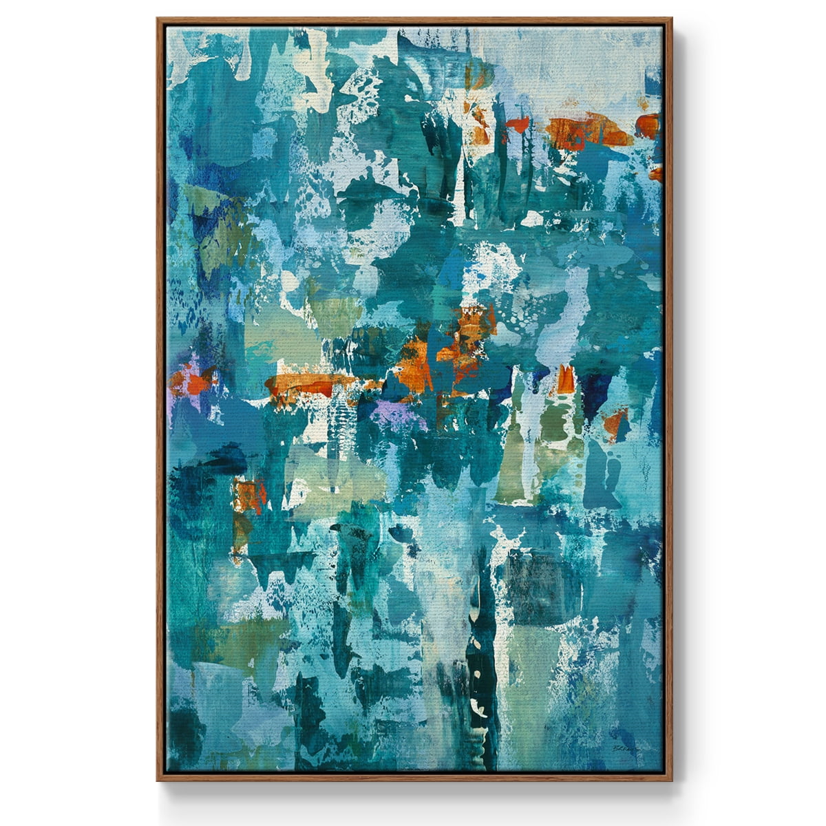 Reticent I Framed Premium Gallery Wrapped Canvas - Ready to Hang - 25 x 37 - Walnut Floating Frame