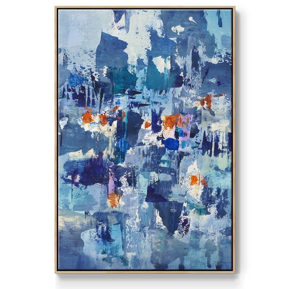Reticent III Framed Premium Gallery Wrapped Canvas - Ready to Hang - 27 x 41 - Natural Wood Floating Frame