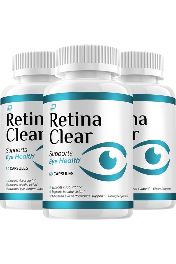 Retina Clear Eye Support Supplement RetinaClear Capsules Eye Vitamins Healthy Vision,3 Pack, 180 Capsules