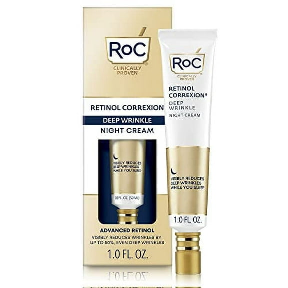 Retinol Correxion Deep Wrinkle Anti-Aging Night Cream, Daily Face Moisturizer With Shea Butter, Glycolic Acid And Squalane, Skin Care Treatment, 1 Ounce (Packaging May Vary)