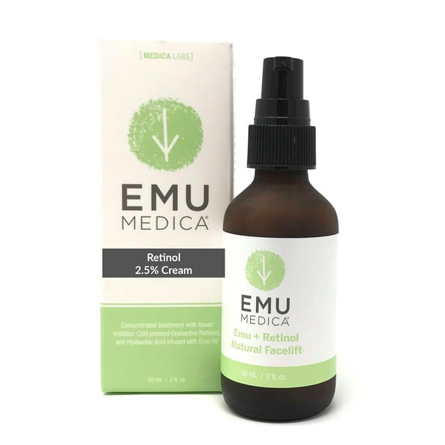 Retinol Cream 2.5% with Hyaluronic Acid, Emu Oil, Aloe Vera, Jojoba, Cucumber- Boost Collagen Production, Reduce Wrinkles, Fine Lines, Even Skin Tone, Age Spots, Sun Spots - SUPER 2 fl oz SIZE