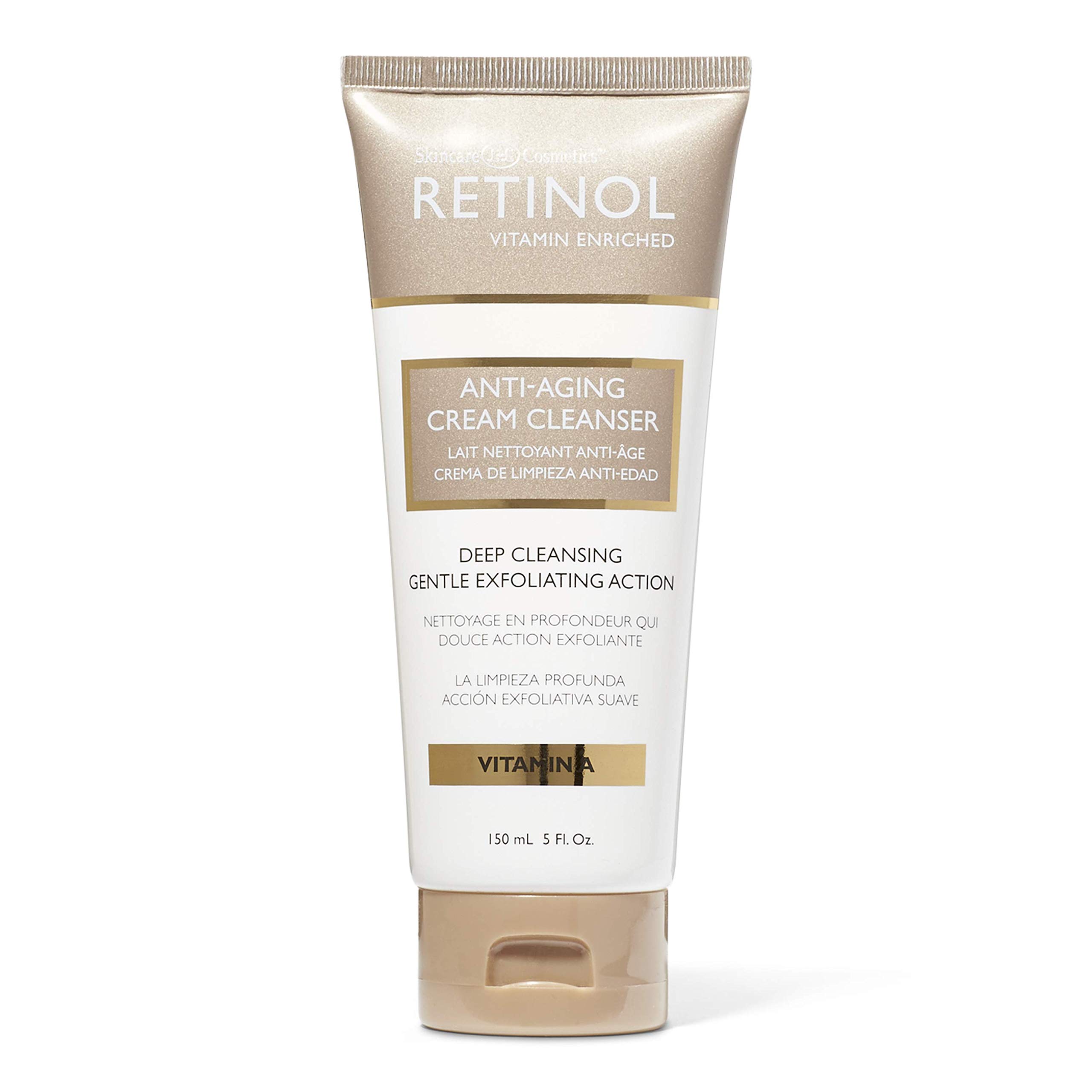 Retinol Cream Cleanser Anti-Aging – 5oz – Daily Deep Cleansing Facial Wash Improves Skin Texture, Moisturizes, And Exfoliates for Softer Face – Renewing Vitamin A Minimizes Wrinkles and Fine Lines - image 1 of 5