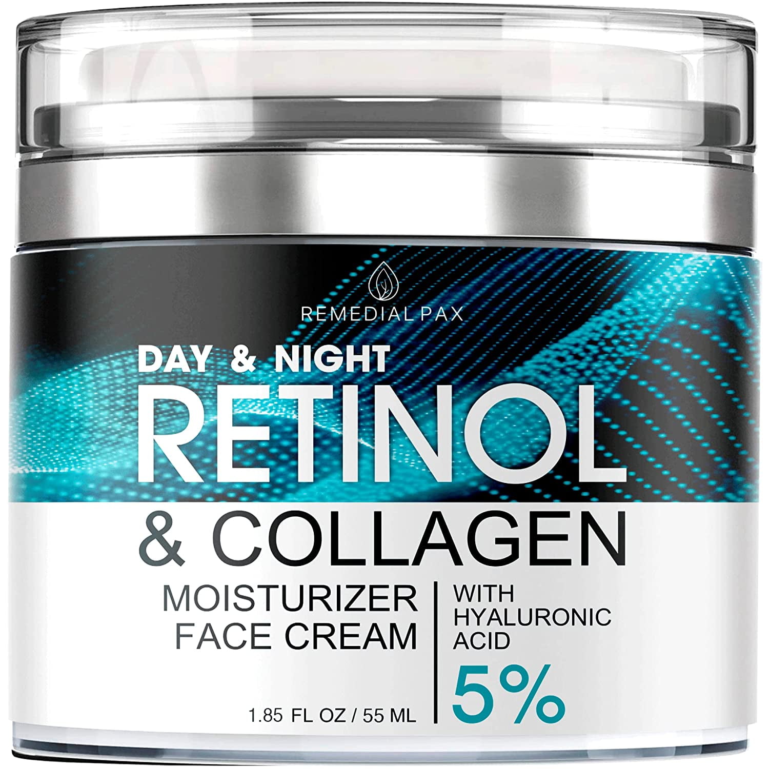 Retinol Cream for Face, Anti Aging Face Moisturizer for Women & Men, Day & Night Face Cream with Collagen, Hyaluronic Acid, Anti Cream, 1.85 Fl Oz