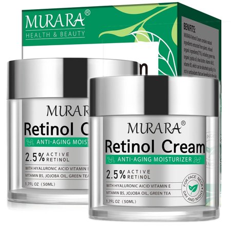 Retinol Cream for Face by SEFUDUN - Face Moisturizer with 2.5% Retinol and Hyaluronic Acid, Day & Night Anti Aging Cream for All Skin Types, 1.7 fl.oz - 2 Pack