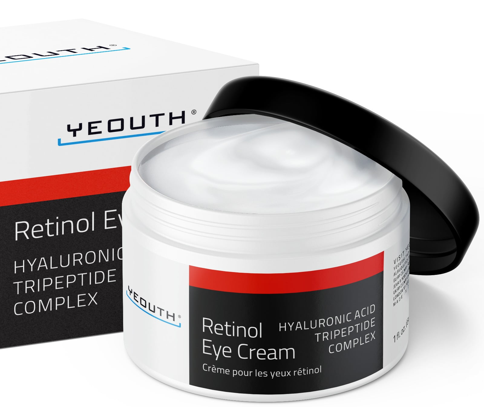 Retinol Eye Cream with Hyaluronic Acid, Under Eye Cream for Dark Circles and Puffy Eyes, Under
