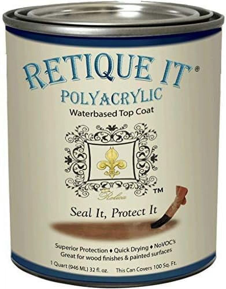 Retique It RETQ-Poly32-ClearSatin polyacrylic Sealer, 32 oz (Quart), Clear Satin, 32 Fluid Ounces