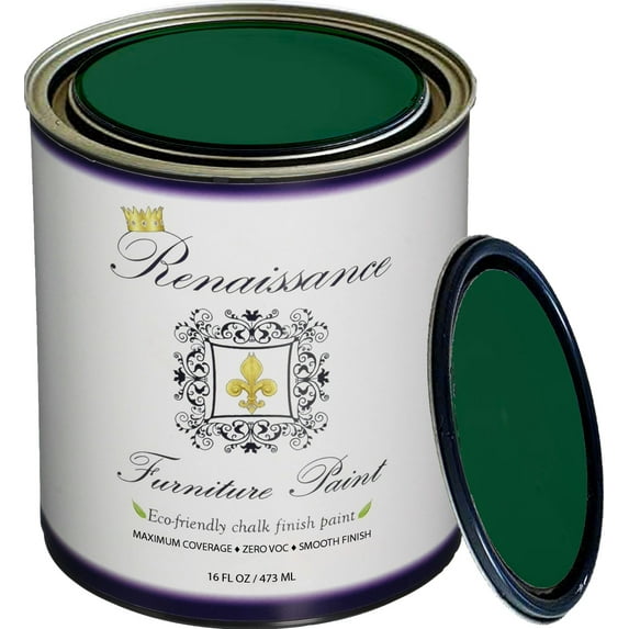 Retique It Renaissance Chalk Finish Paint - Viridian Pint (16oz) - Chalk Furniture & Cabinet Paint - Non Toxic, Eco-Friendly, Superior Coverage