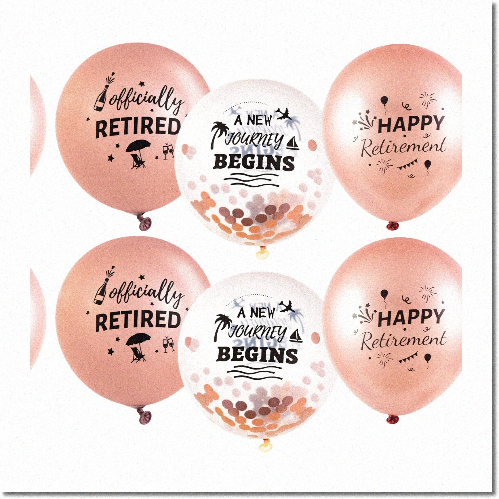 RetireMood: 18 Pcs Pink & White Sequin Retirement Balloons - Happy ...