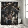 thumbnail image 1 of Orinice Wolf Full Moon Black Sky Bathroom Decor Set Polyester Shower Curtain with Hooks 60x72, 1 of 7