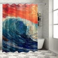 thumbnail image 1 of Orinice Boat Wave Red Sky Bathroom Decor Set, Colorful Luxurious Graphic Polyester Fabric Fashion Shower Curtain with Hooks 36x72, 1 of 7